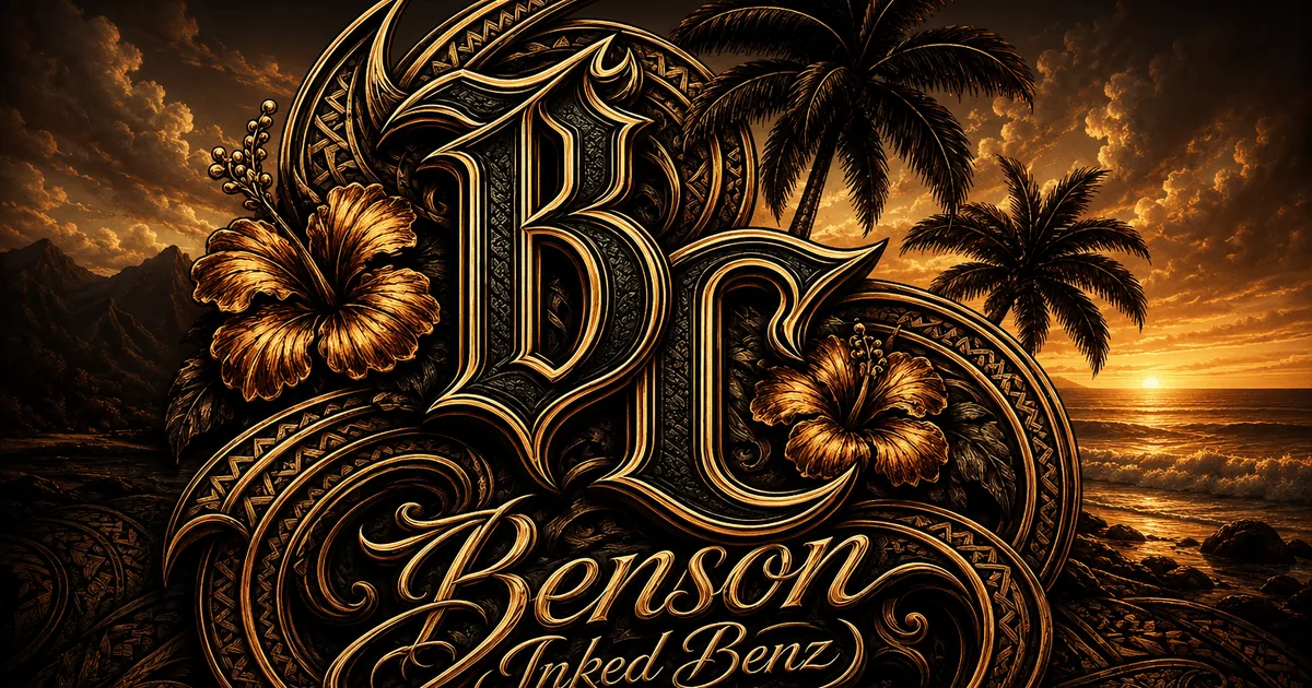 Benson Carlos (Inked Benz) — Polynesian · Black & Grey Realism · 30 Years tattoo artist at TNT Tattoo · Aiea