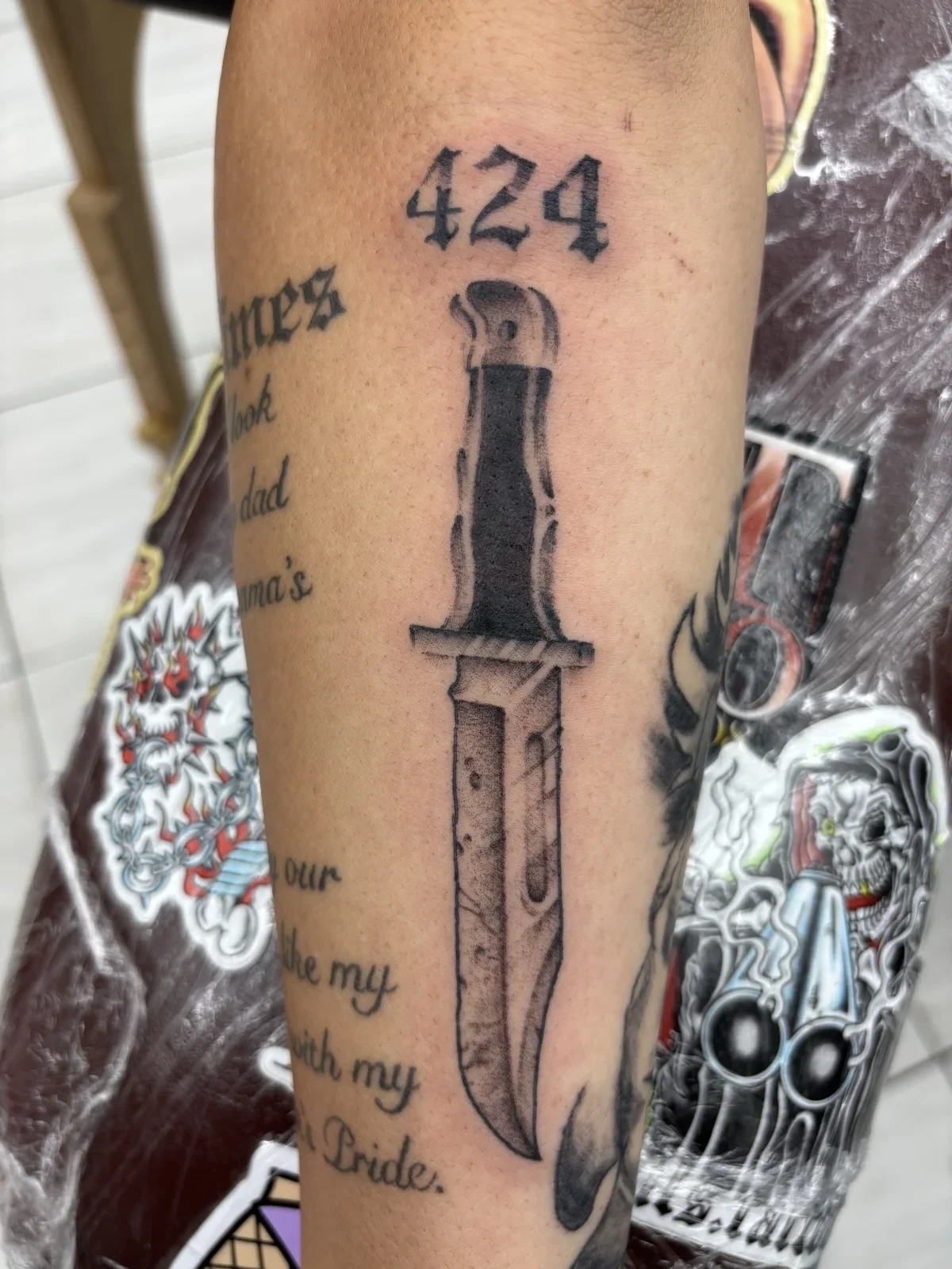 Myles Mokuahi blackwork tattoo knife 424 Hawaii